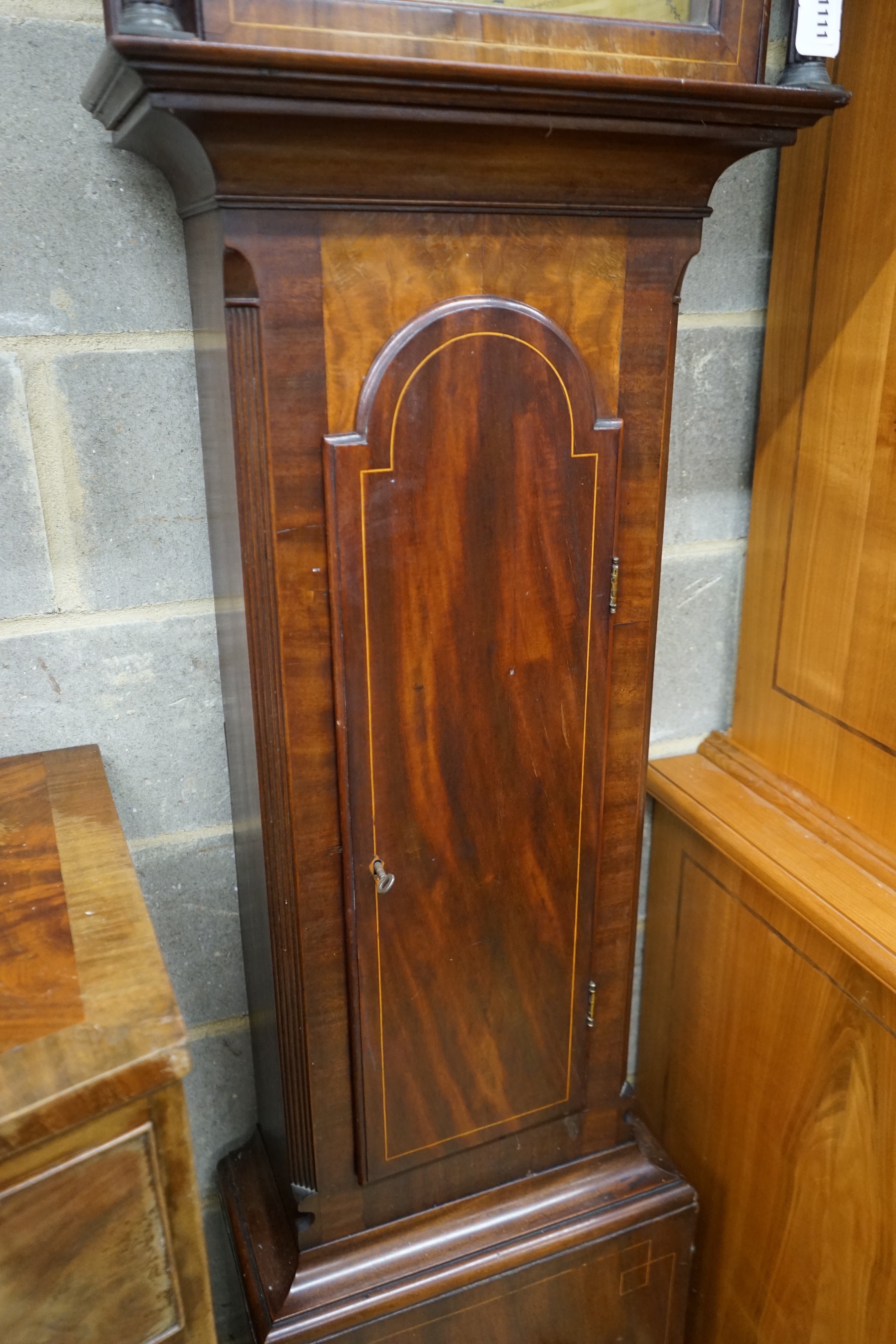 A George III mahogany 8 day longcase clock marked William Edwards, Plymouth Dock, height 222cm